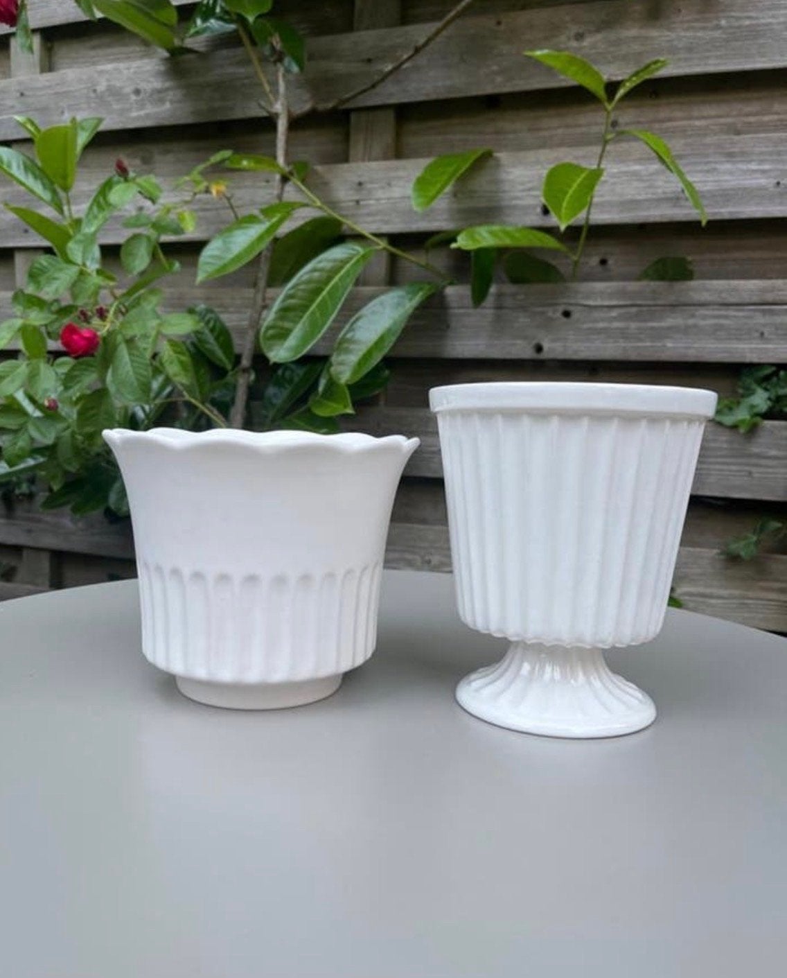 Vintage bloempotten set: Mooica Gouda & ongemerkt, Tuin en Terras, Gebruikt, Rond, Binnen, Ophalen of Verzenden