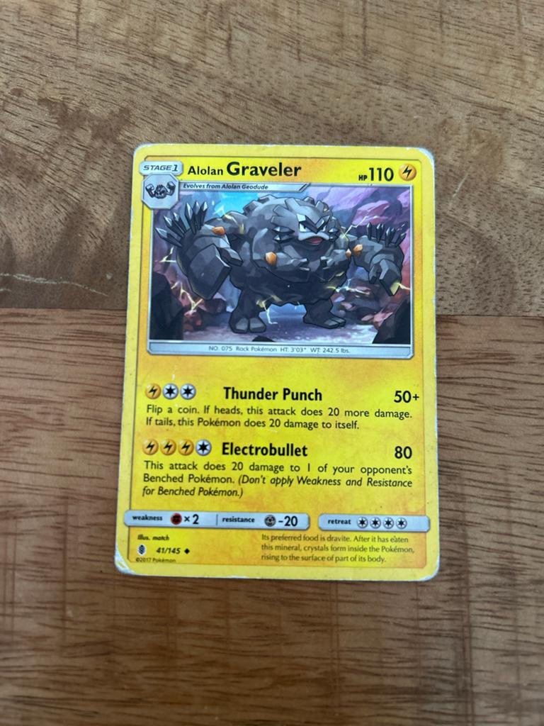 Alolan Graveler Pokémon Kaart - HP110, Ophalen of Verzenden, Gebruikt, Losse kaart