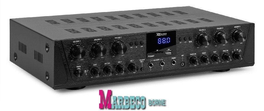 Versterker, Audio Amplifier, Bluetooth, USB, SD, MP3, 6-zone, Info@marbeco.nl, Power Dynamics, Nieuw, Overige instrumenten