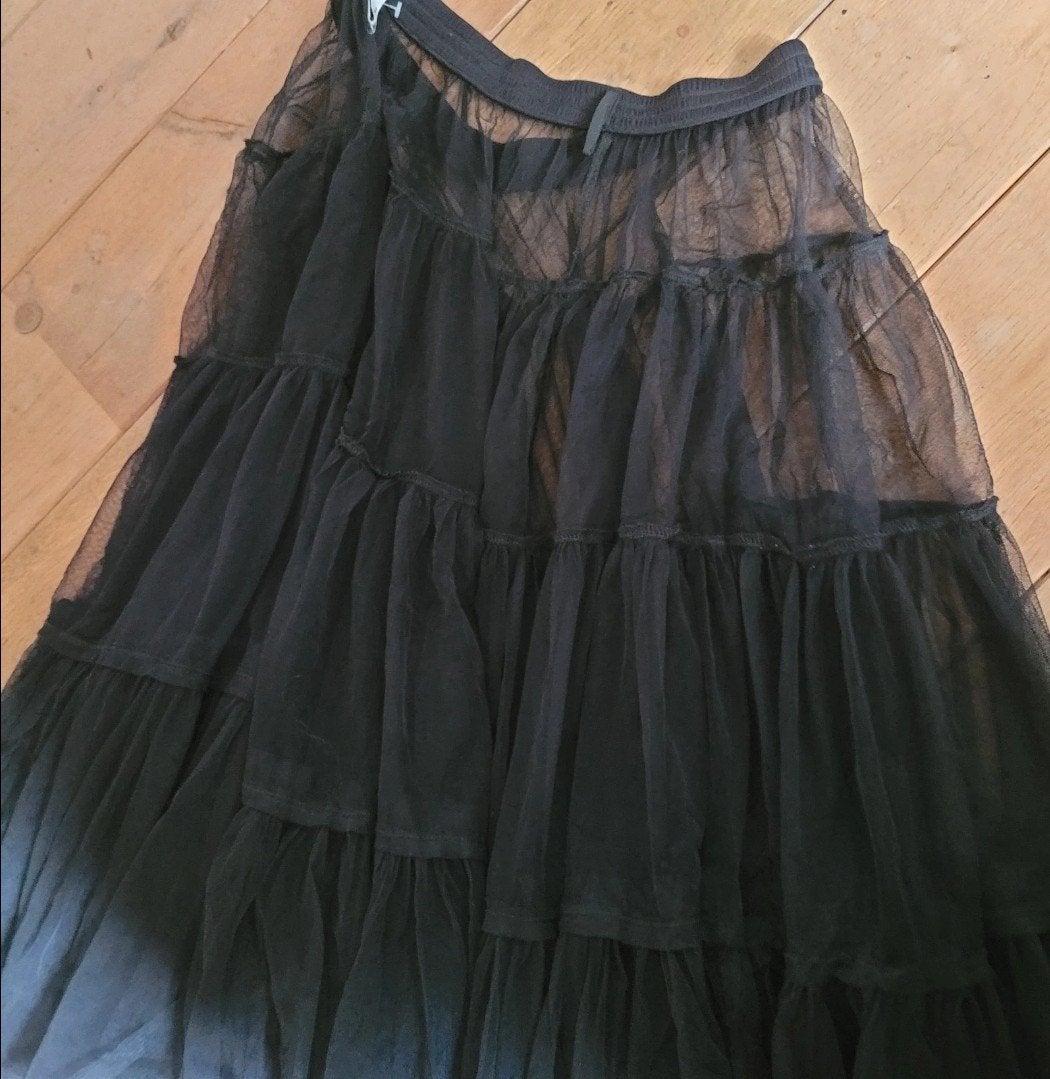 cora kemperman tule rok XL, Verzenden, Zwart, Maat 42/44 (L), Onder de knie