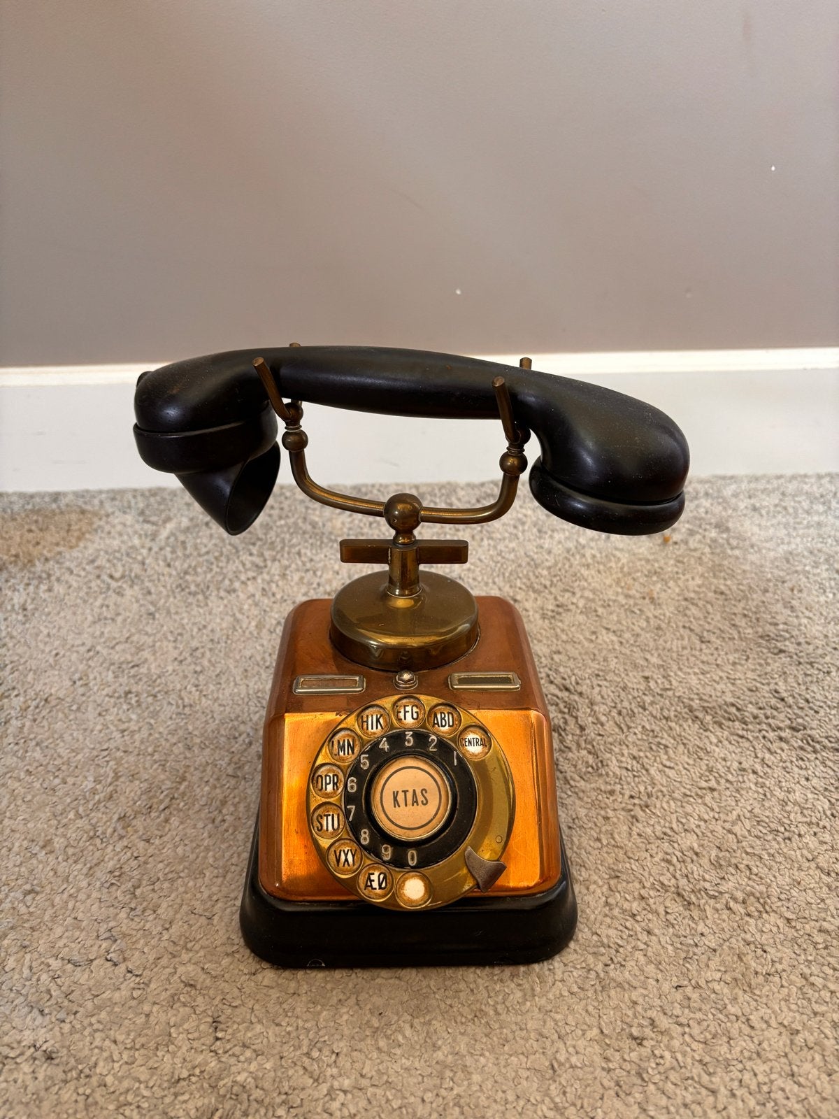 Vintage KTAS D30 Draaischijftelefoon - Koper/Messing & Bakel, Ophalen of Verzenden