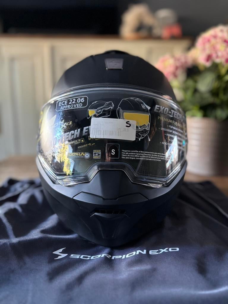 Scorpio exo tech evo rijhelm M en S nieuw en cardo freecom, M, Systeemhelm, Ophalen of Verzenden, Nieuw met kaartje