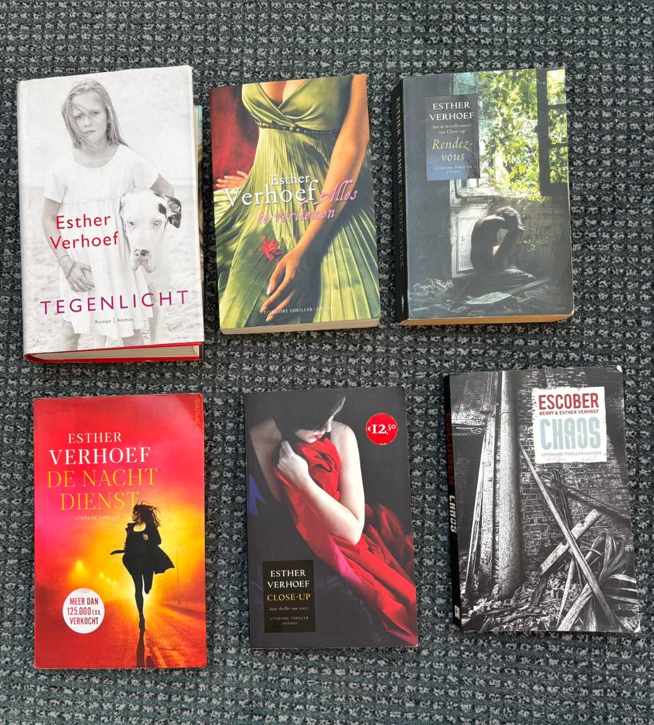 6 boeken Esther Verhoef, Ophalen of Verzenden, Gelezen
