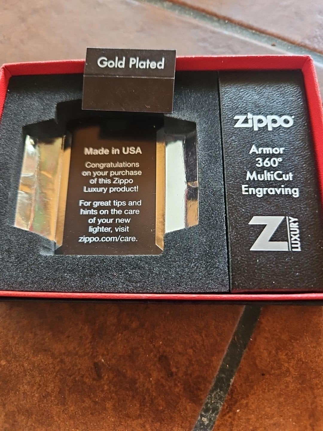 Zippo Luxury Armor Gold Plated 360 MultiCut – compleet, Ophalen of Verzenden, Goud, Goud, Dame of Heer