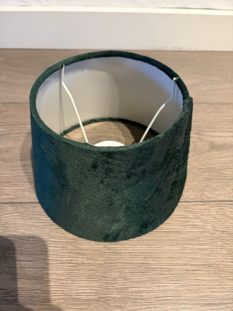Lampenkap 15x13cm groen E27 velours, Tafellamp, 13 cm, Rond, Ophalen of Verzenden
