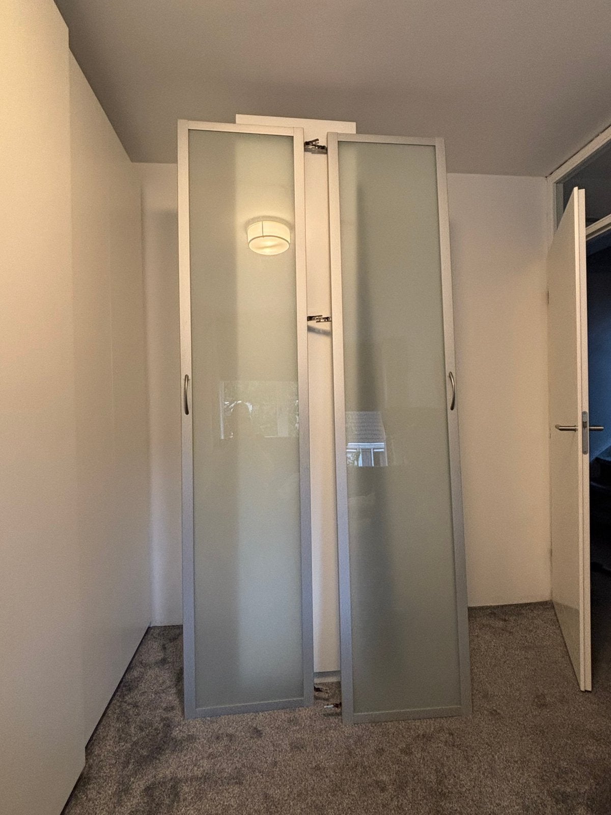 IKEA melkglazen deuren Pax kast, Ophalen, Gebruikt, 200 cm of meer, 50 tot 100 cm