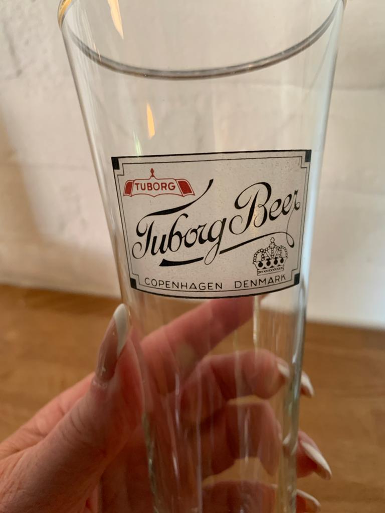 Vintage Tuborg Bierglas - Kopenhagen Denemarken, Verzamelen, Ophalen of Verzenden, Zo goed als nieuw, Glas of Glazen, Overige merken