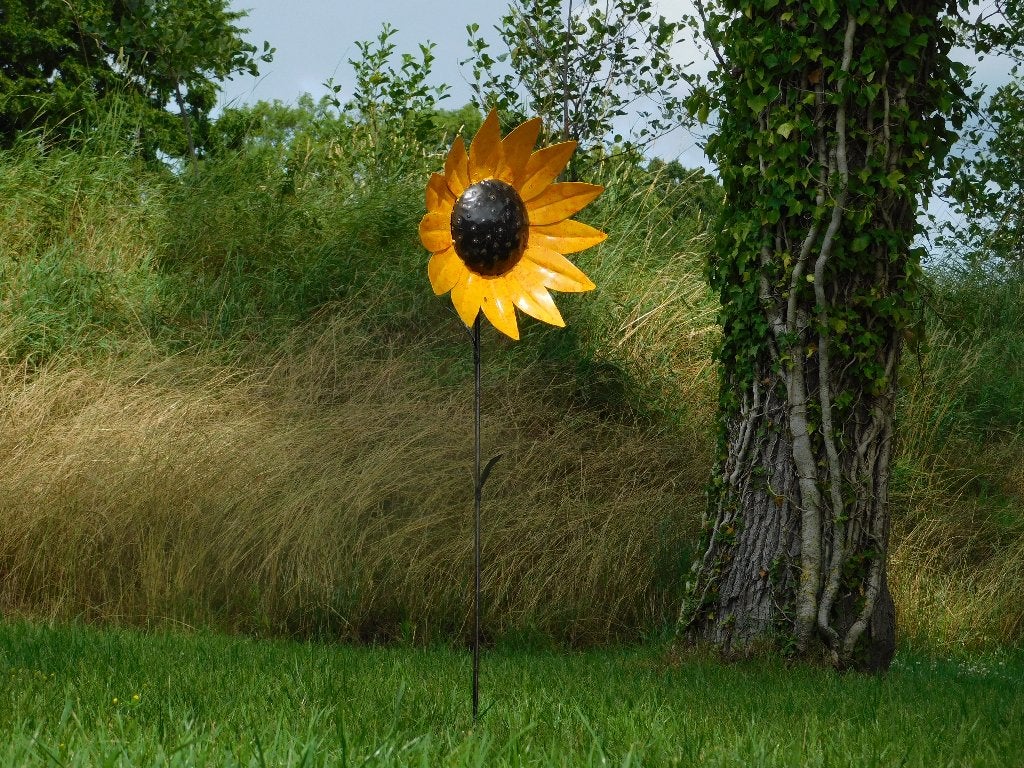 Zonnebloem Tuinsteker - 110 cm - Metaal, Ophalen of Verzenden, ., ., .
