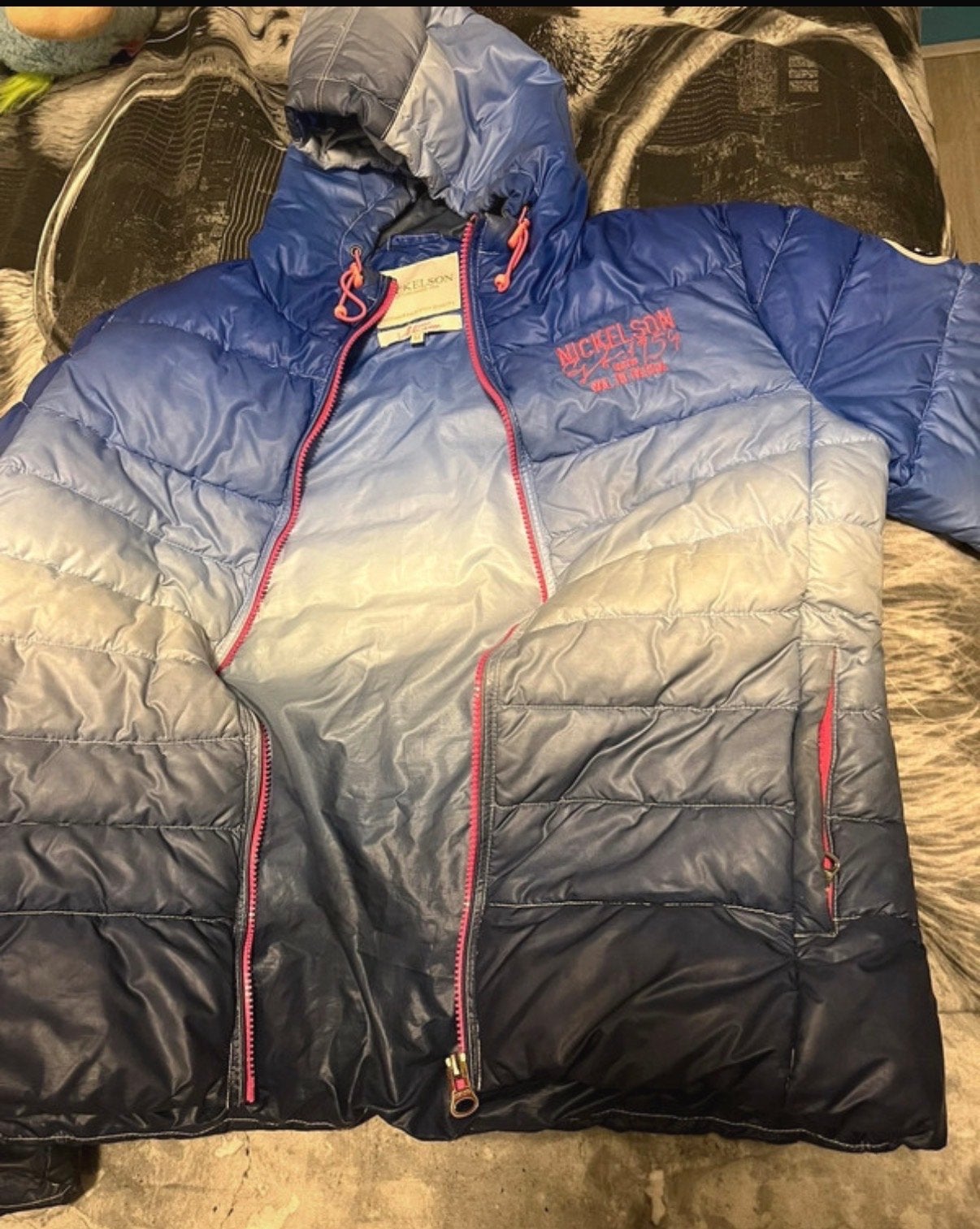 Nickelson ski jas maat M - Blauw/Grijs/Wit, Ophalen of Verzenden, Zo goed als nieuw, Maat 48/50 (M), Meerkleurig