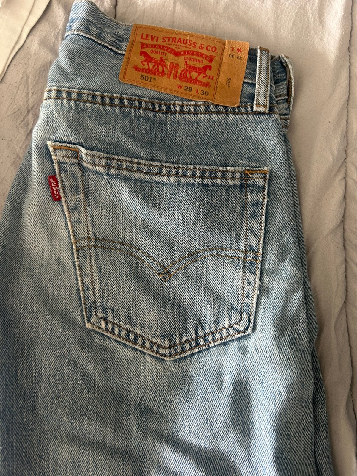 Levi’s 501, Ophalen, Zo goed als nieuw, Blauw, Overige jeansmaten