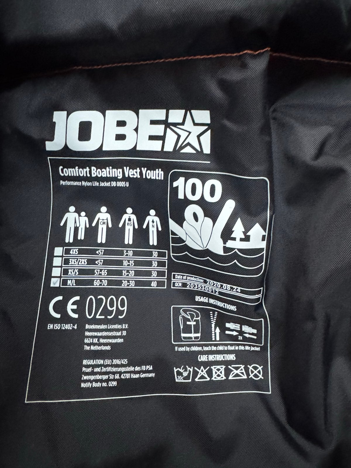 Jobe Comfort Boating Vest Youth M/L - Reddingsvest, Watersport en Boten, Watersportkleding, Ophalen, Zo goed als nieuw, Kind, Reddingsvest of Zwemvest