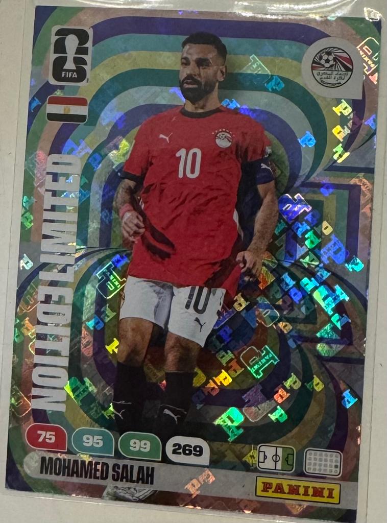 Panini Adrenalyn World Cup XL Limited Edition Holo M.Salah, Ophalen of Verzenden, Nieuw, Plaatje