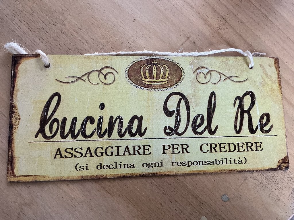 Italiaans tekstbordje origineel, Tekstbord, Ophalen of Verzenden, Zo goed als nieuw, Metaal