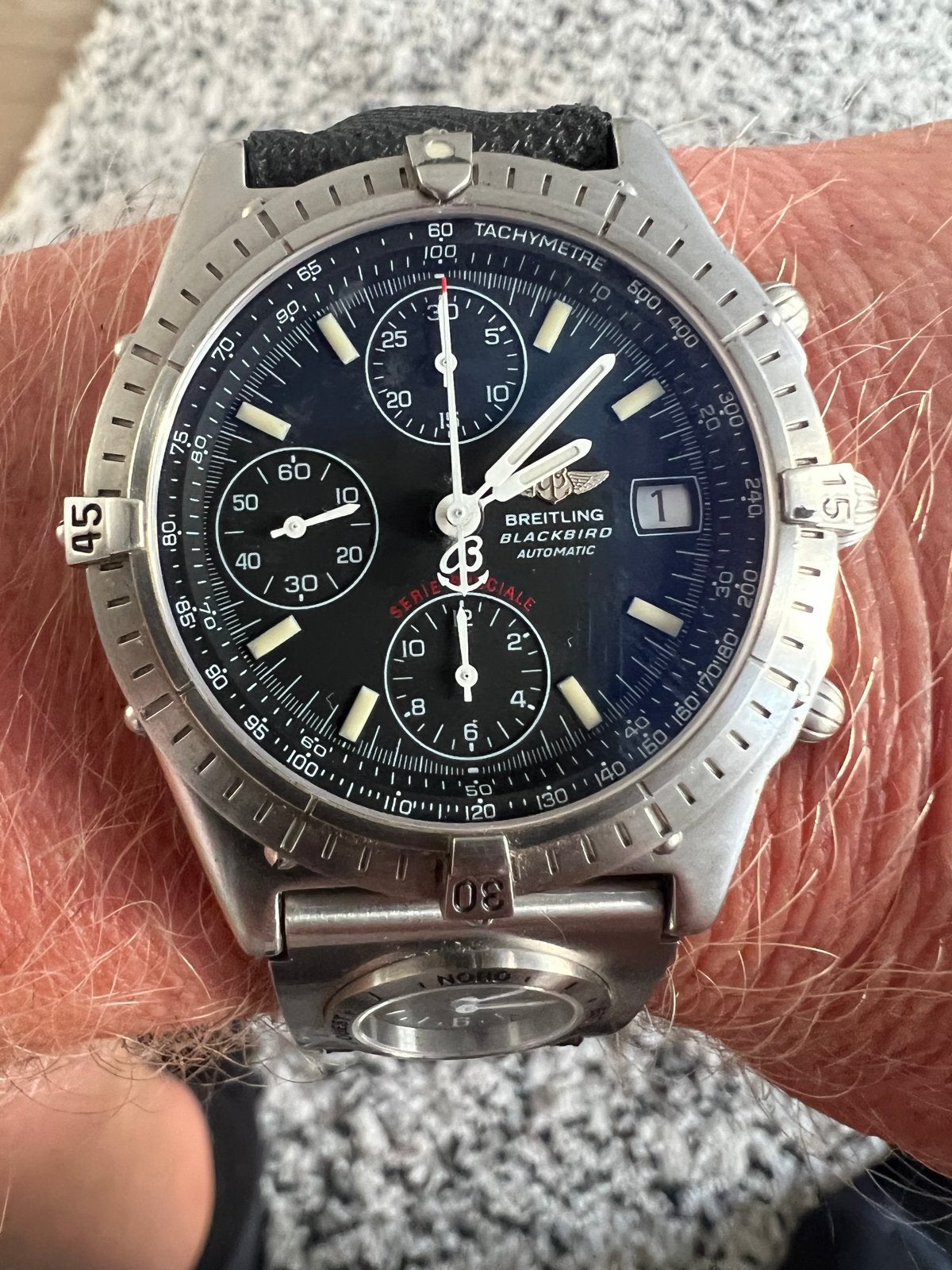 Breitling Blackbird Automatic Chronograaf Herenhorloge, Staal, Breitling, Polshorloge, Overige materialen