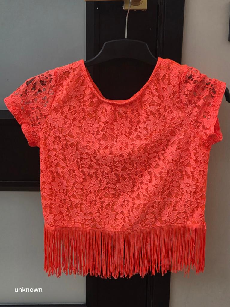Top met franje, Kleding | Dames, Tops, Zo goed als nieuw, Zonder mouw, Ophalen of Verzenden
