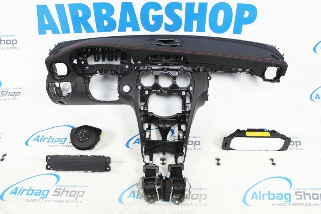Airbag set Dashboard rode stiksels Mercedes C klasse