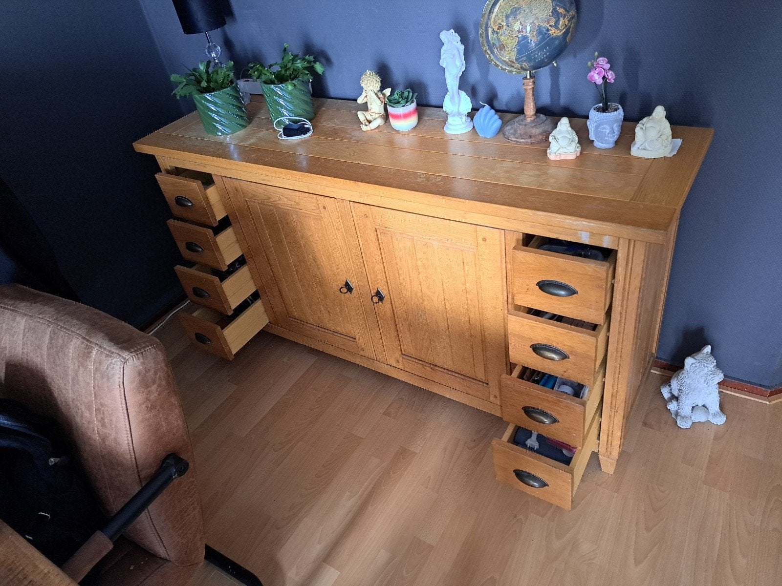 Dressoir blank eiken, Huis en Inrichting, Kasten | Dressoirs, Ophalen, Gebruikt, Met deur(en), 150 tot 200 cm