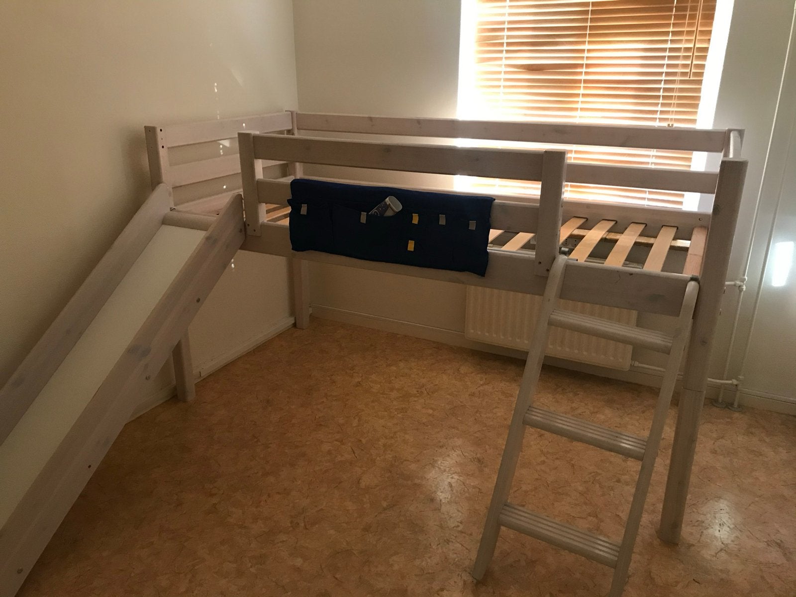 Flexa bed halfhoogslaper met glijbaan of als laag bed, Ophalen, Gebruikt, 70 tot 85 cm, Hoogslaper of Stapelbed