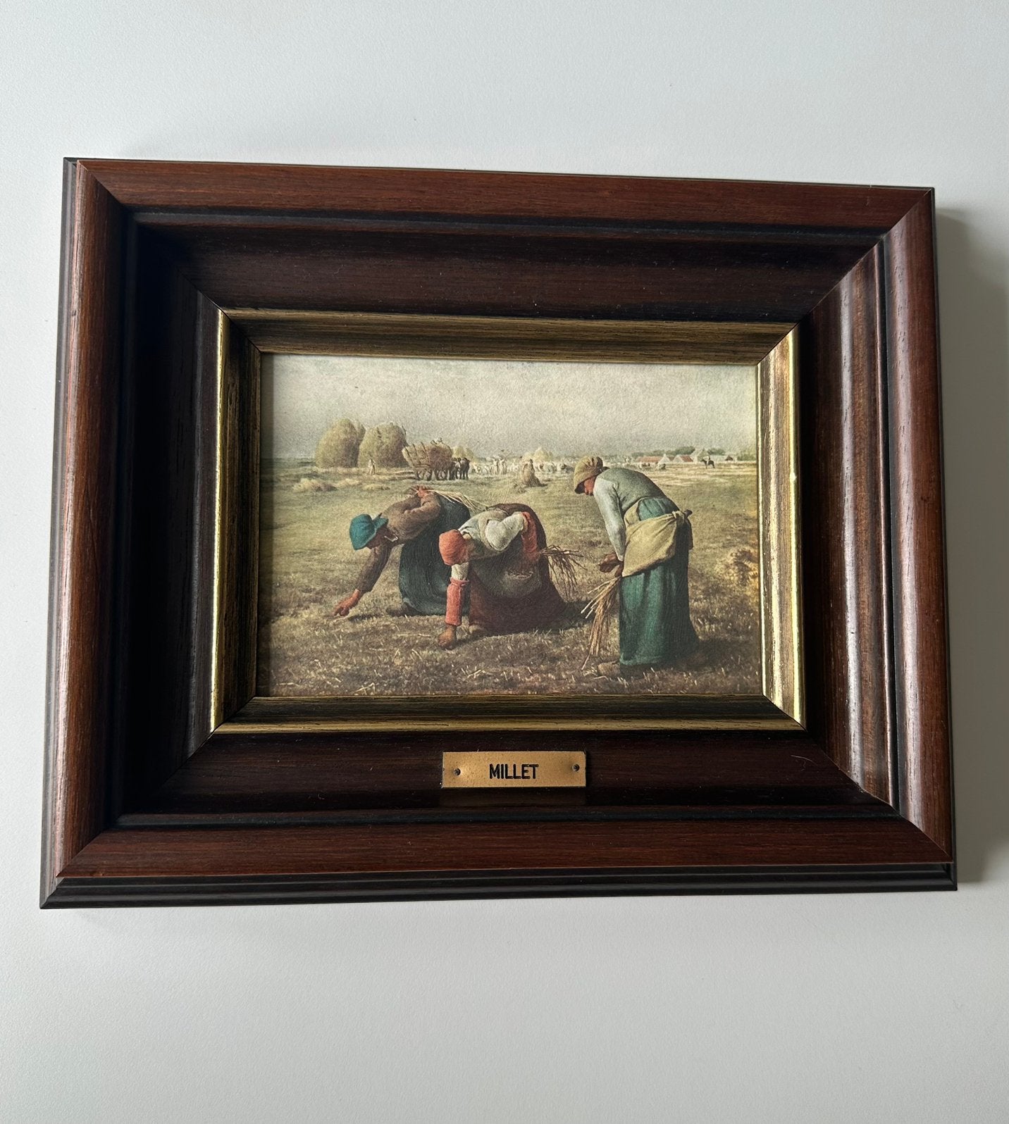 Vintage chromolithografie "De Korenraapsters" van Millet, Ophalen of Verzenden