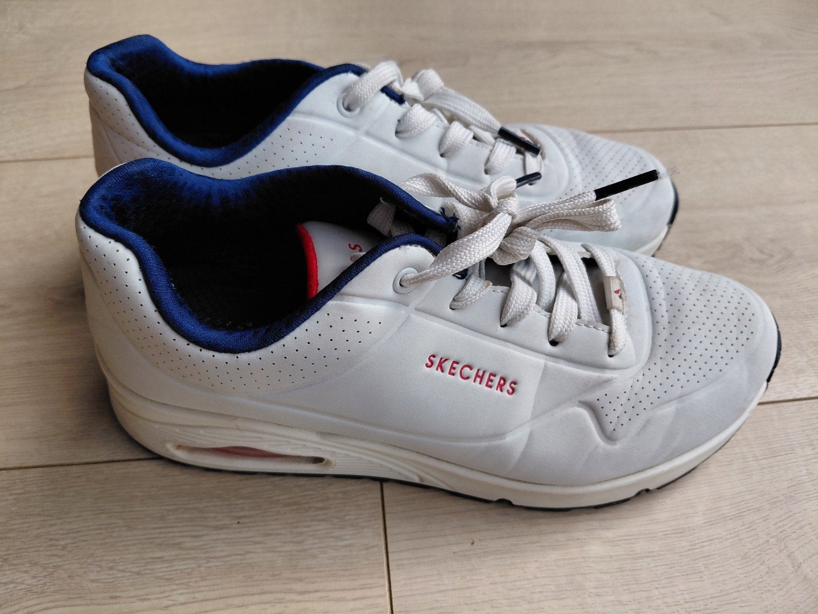 Skechers sneakers wit met blauw, maat 39, Kleding | Dames, Skechers, Verzenden, Wit, Sneakers of Gympen