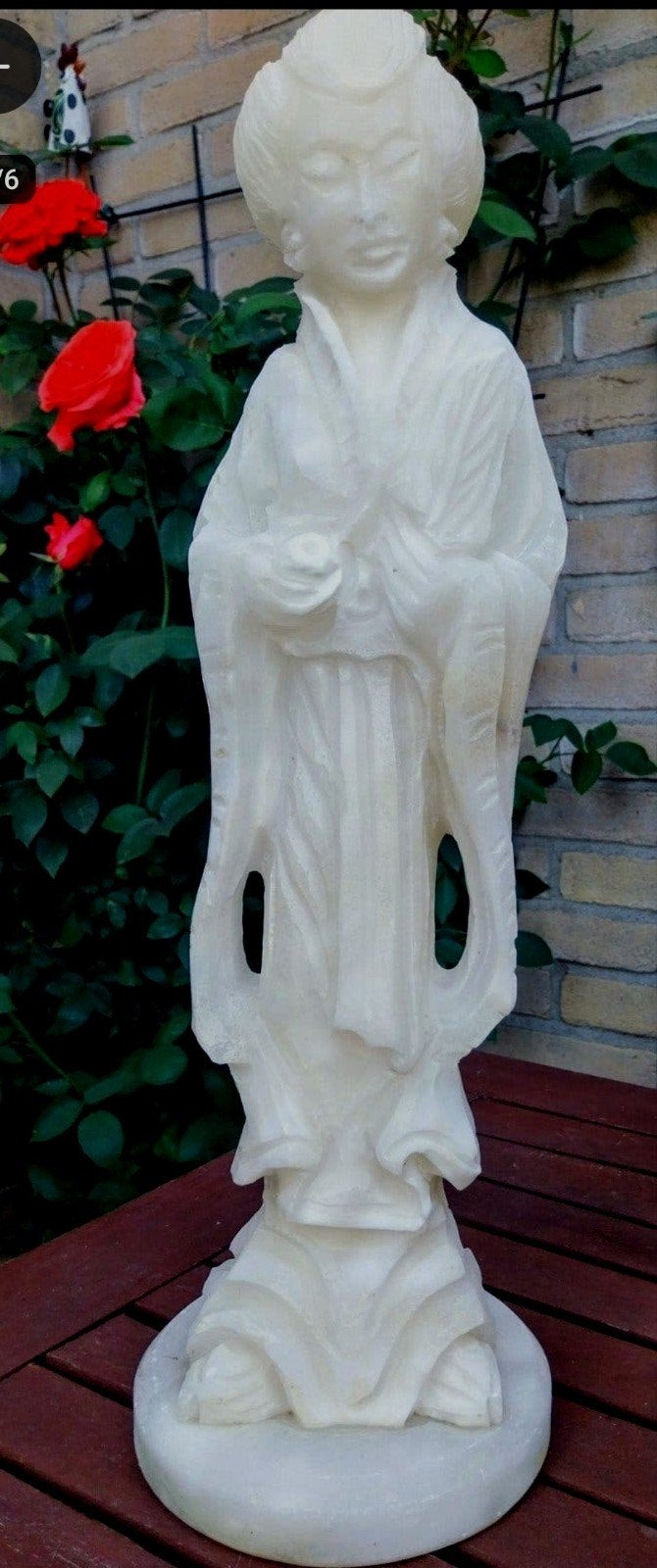 Albasten Japanse Figurine - Elegante Vrouw, Ophalen of Verzenden, Handgemaakt, 20 - 50 cm, Beeld