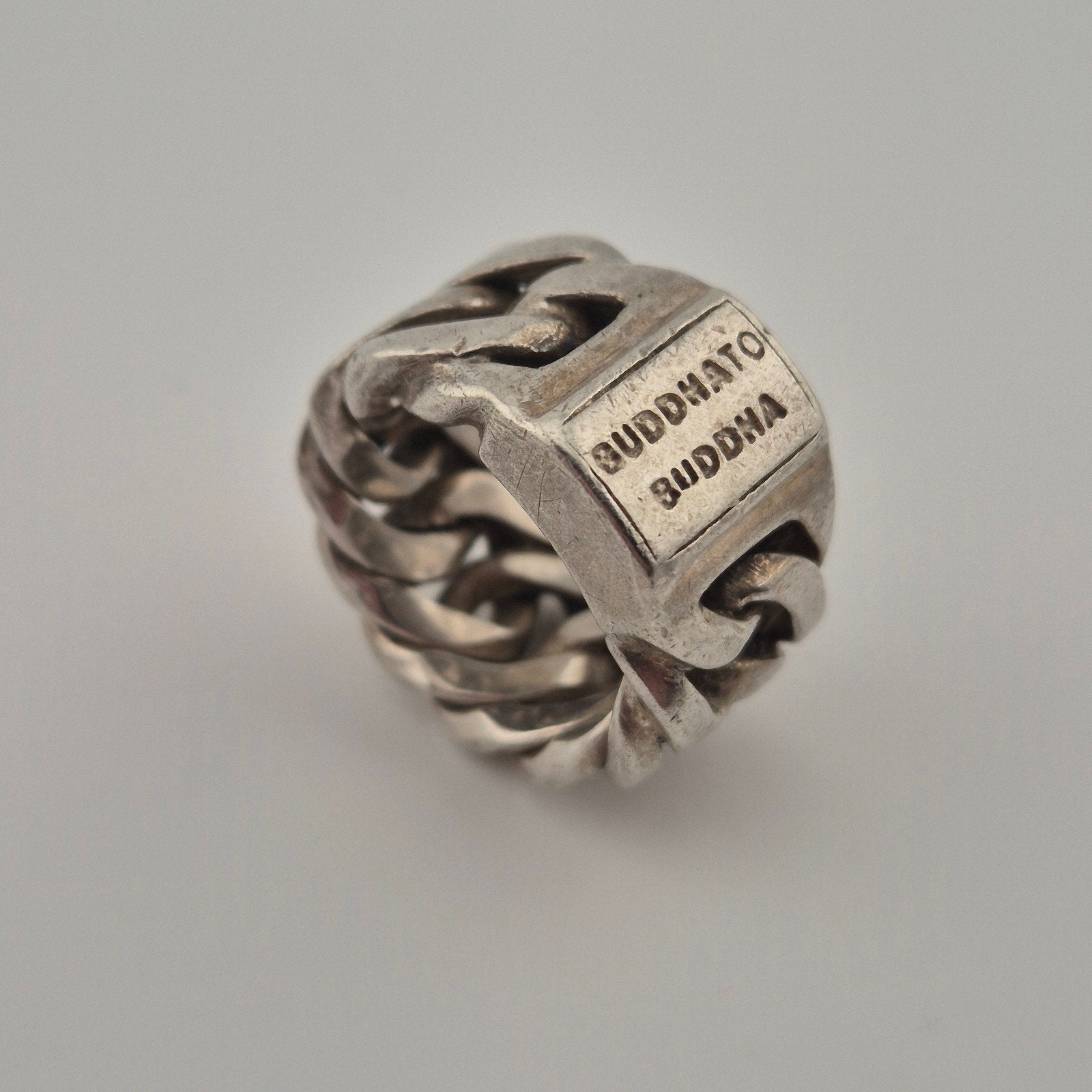 Buddha to buddha massief zilveren ring, Verzenden, Kleiner dan 17, Dame, Zilver