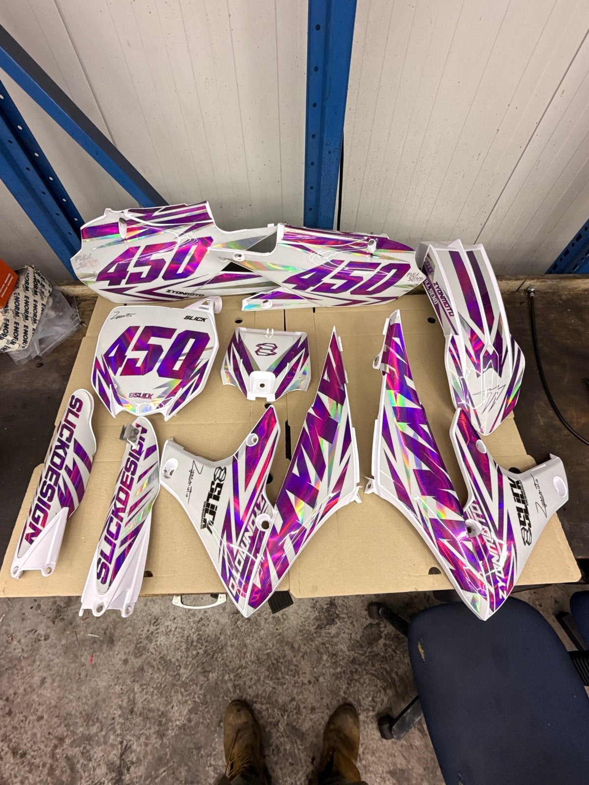 Yamaha YZ Kappen Set Slick Design Holographic Glitters, Ophalen of Verzenden