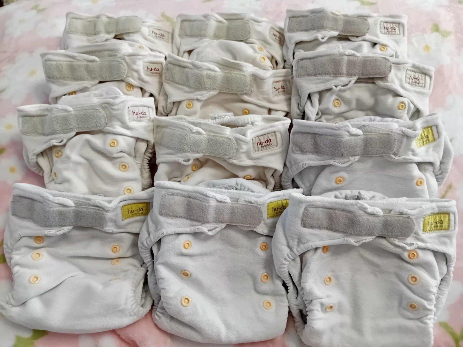 12 Hu-da One Size Wasbare Luiers met Inleggers, Kinderen en Baby's, Ophalen, Gebruikt, Overige typen