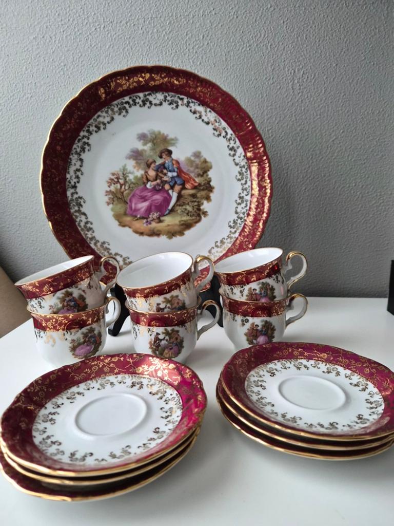 Vintage Bavaria Germany 24 Karaat Goud Porseleinen Servies, Ophalen of Verzenden