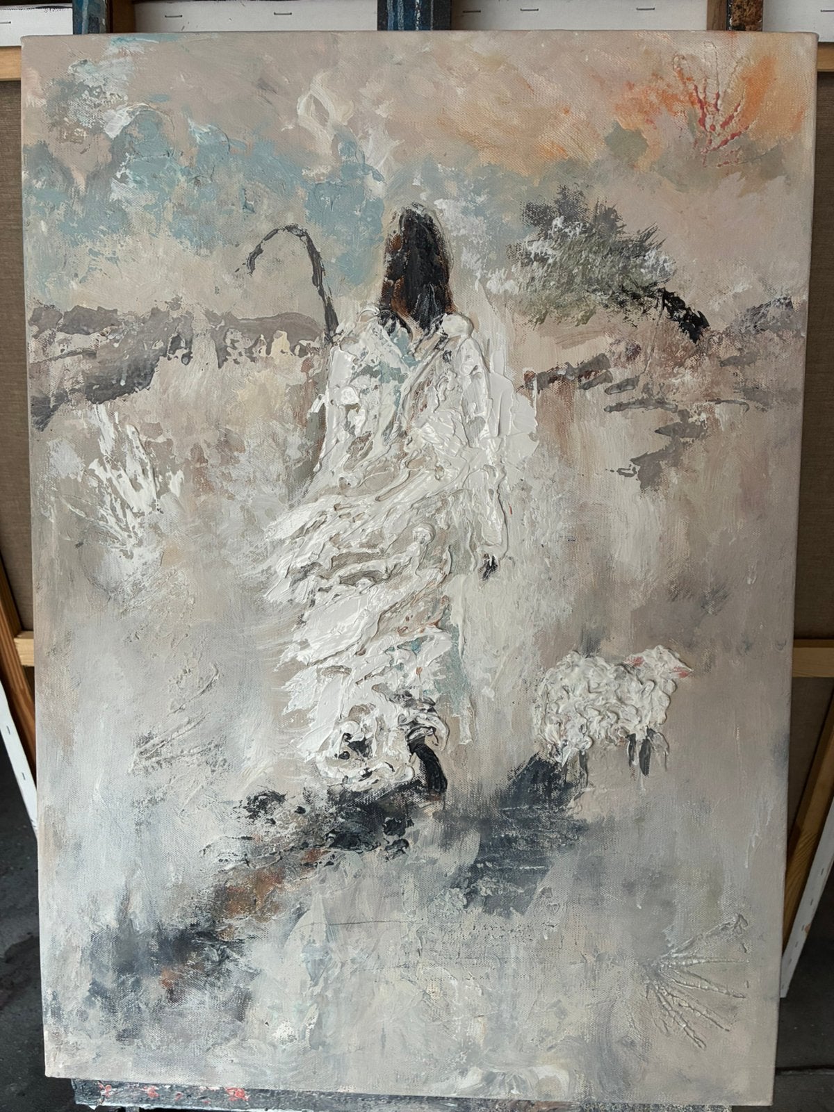 De goede Herder, Ophalen, Zo goed als nieuw, 50 tot 75 cm, Schilderij