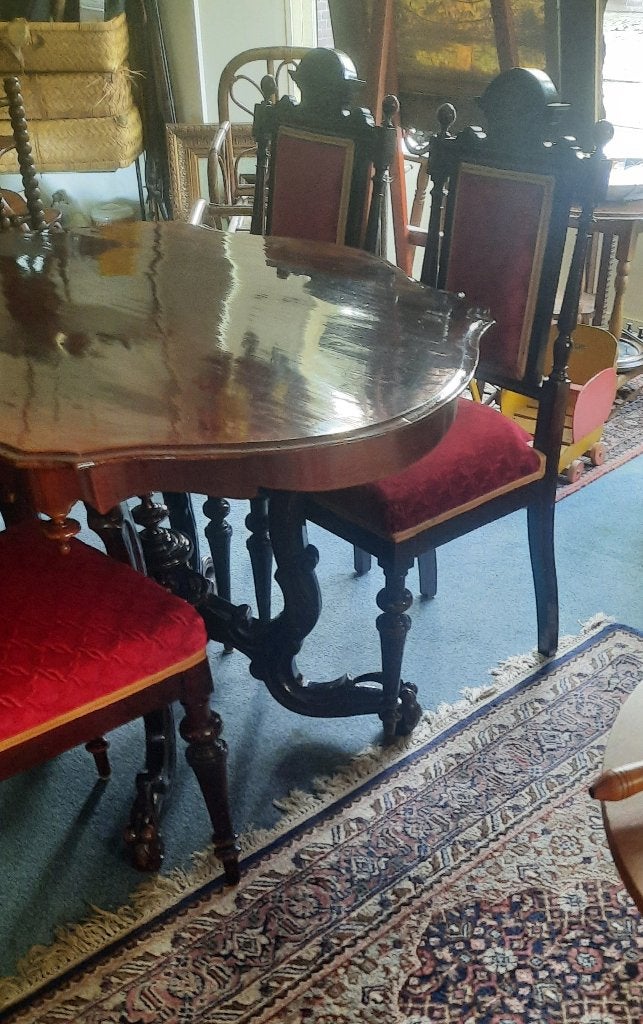 Antieke Eethoek: Spinnekoptafel met 4 Stoelen, Ophalen
