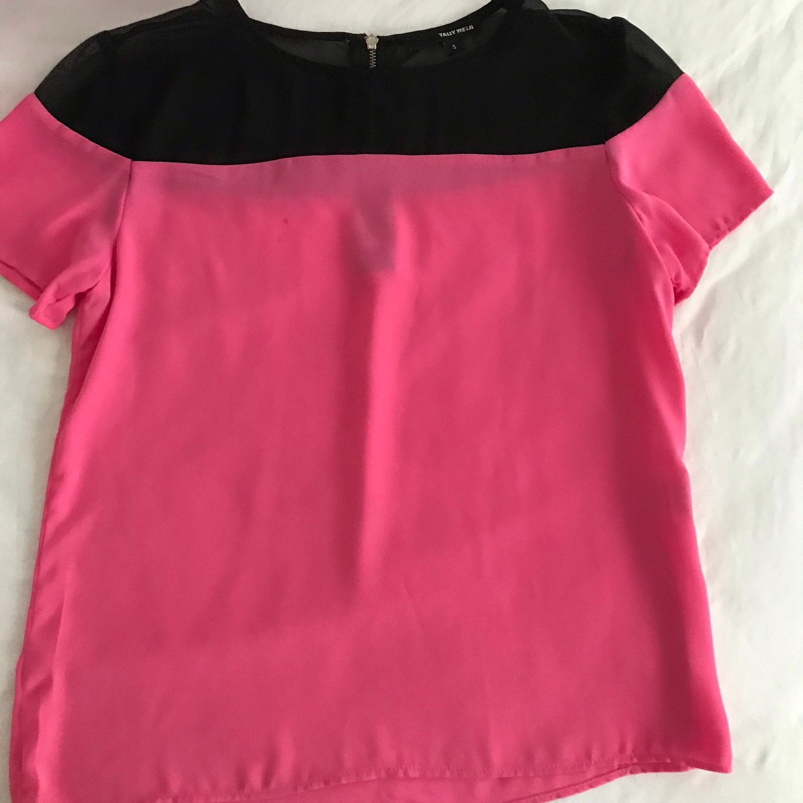 Dames top Tally Weijl maat xs roze/zwart, Ophalen of Verzenden, Korte mouw, Roze, Maat 34 (XS) of kleiner