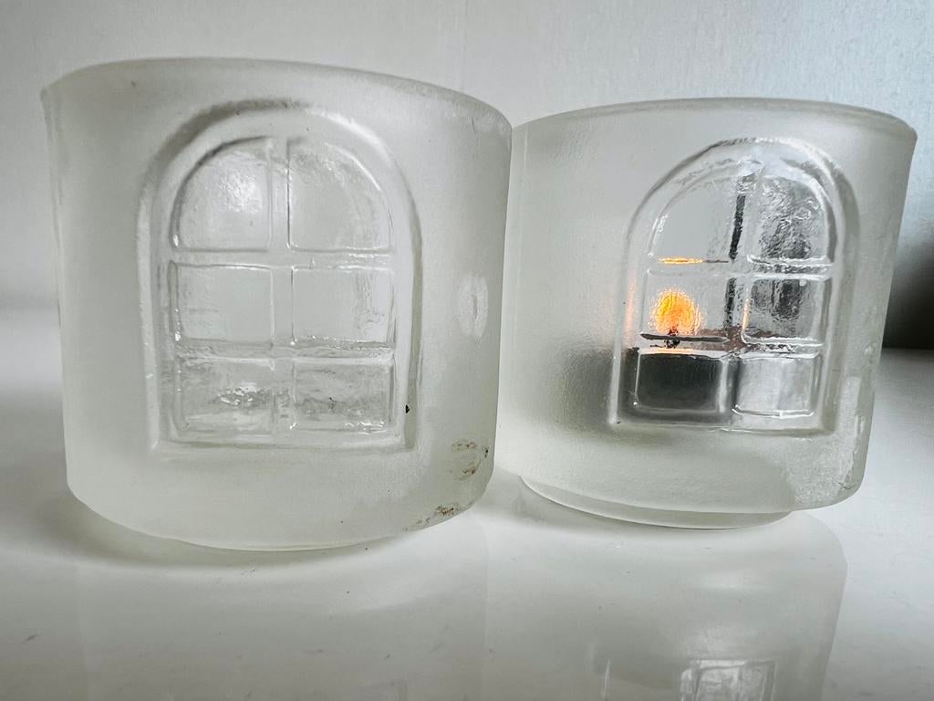 2 Iittala Balladi Waxinelichthouder Mat Jorma Vennola 90’s, Ophalen of Verzenden, Zo goed als nieuw, Overige materialen, Minder dan 25 cm