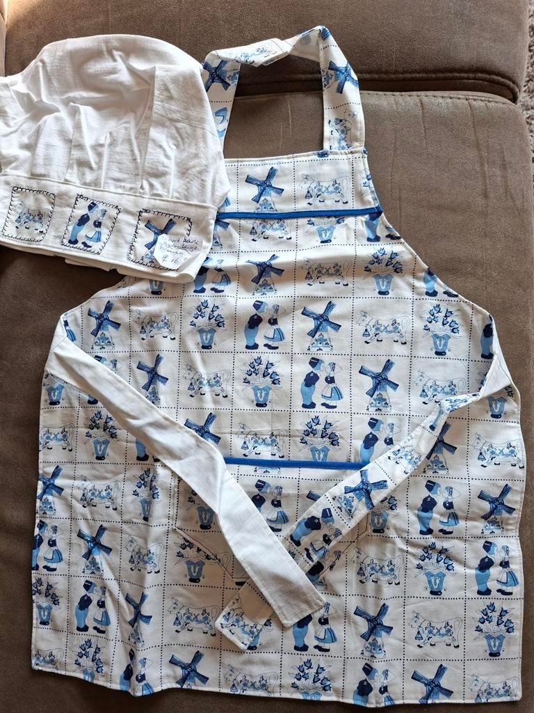 Kinderschort met koksmuts - Delfts blauw thema, Ophalen of Verzenden, Nieuw