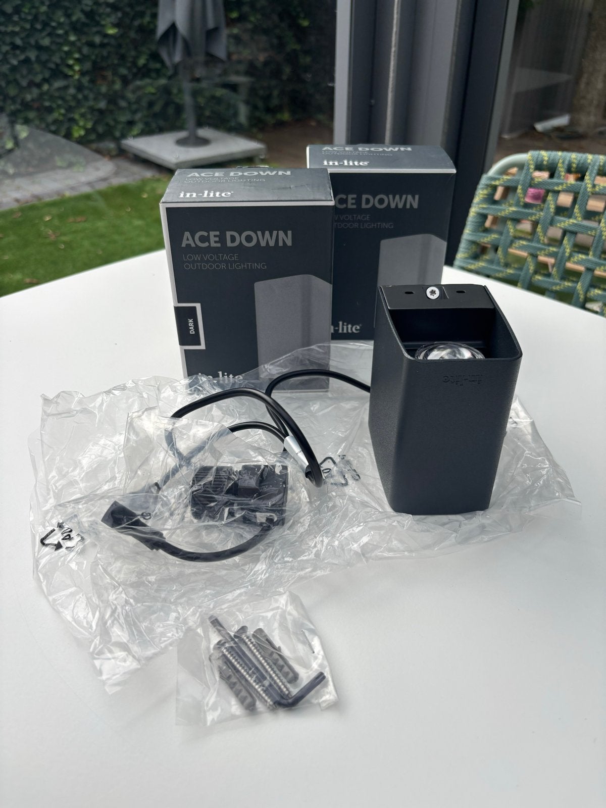 In-Lite Ace Down DARK 12V - Nieuw in doos, Minder dan 50 watt, Wandlamp, Ophalen of Verzenden, Netvoeding