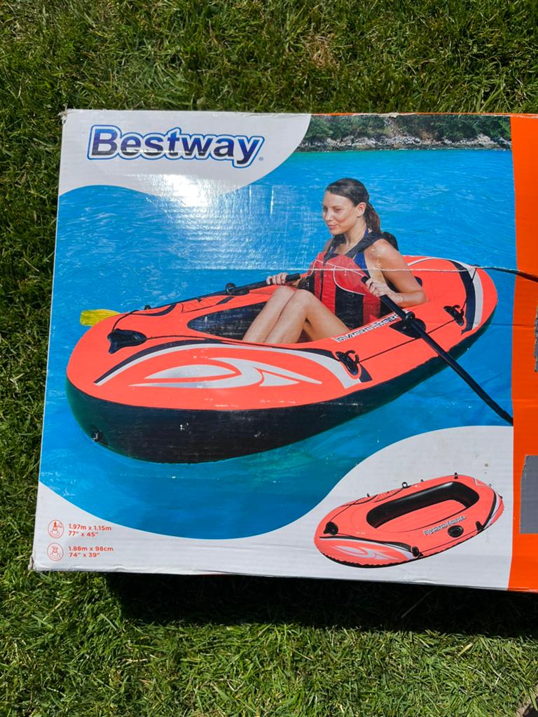 Bestway Opblaasbare rubberen boot Type S-61100 met 2 peddels, Ophalen of Verzenden, Zo goed als nieuw