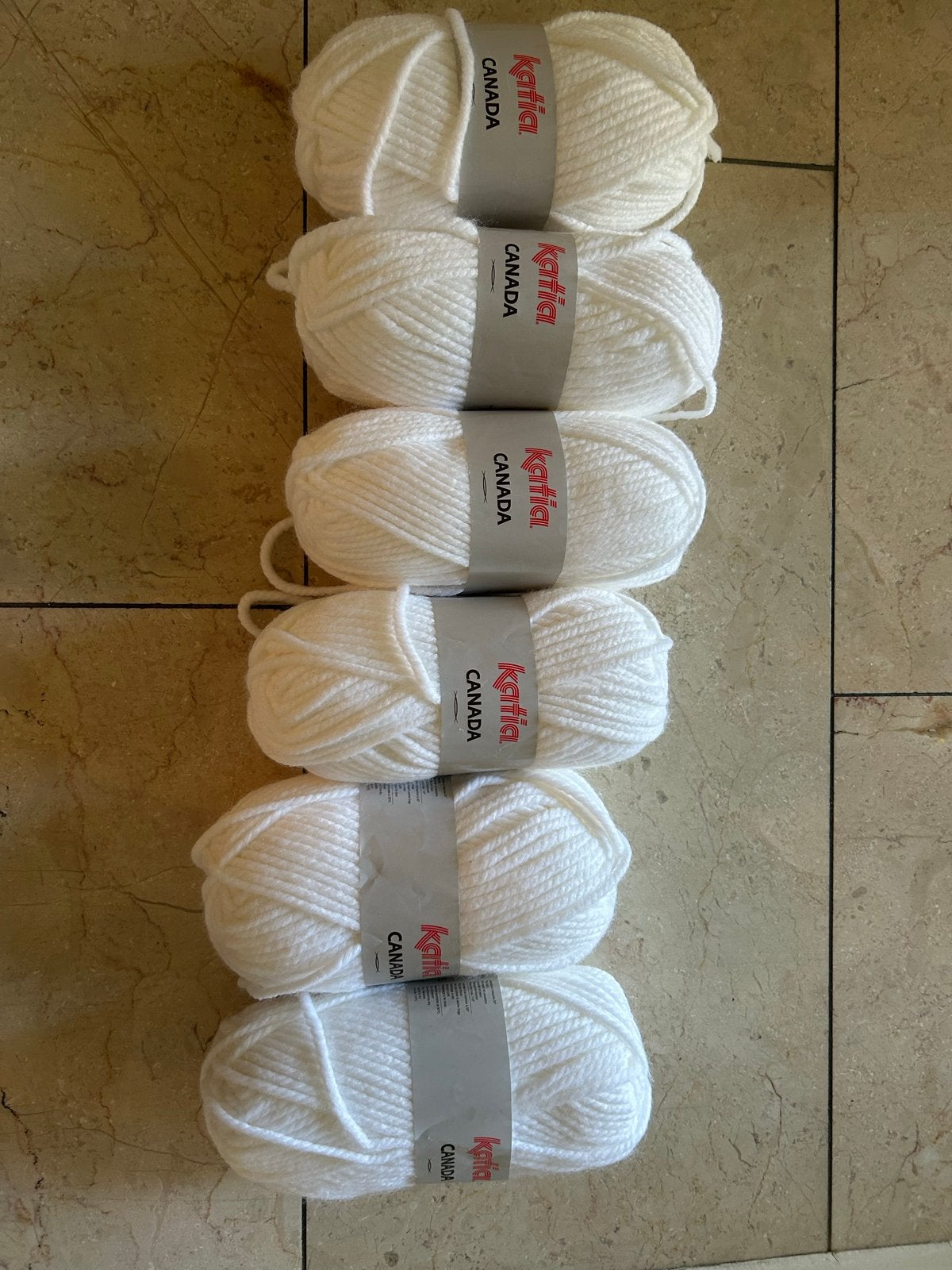 Katia Canada Wit Garen - 6 bollen van 100g, Ophalen of Verzenden, Nieuw, Breien of Haken, Wol of Garen