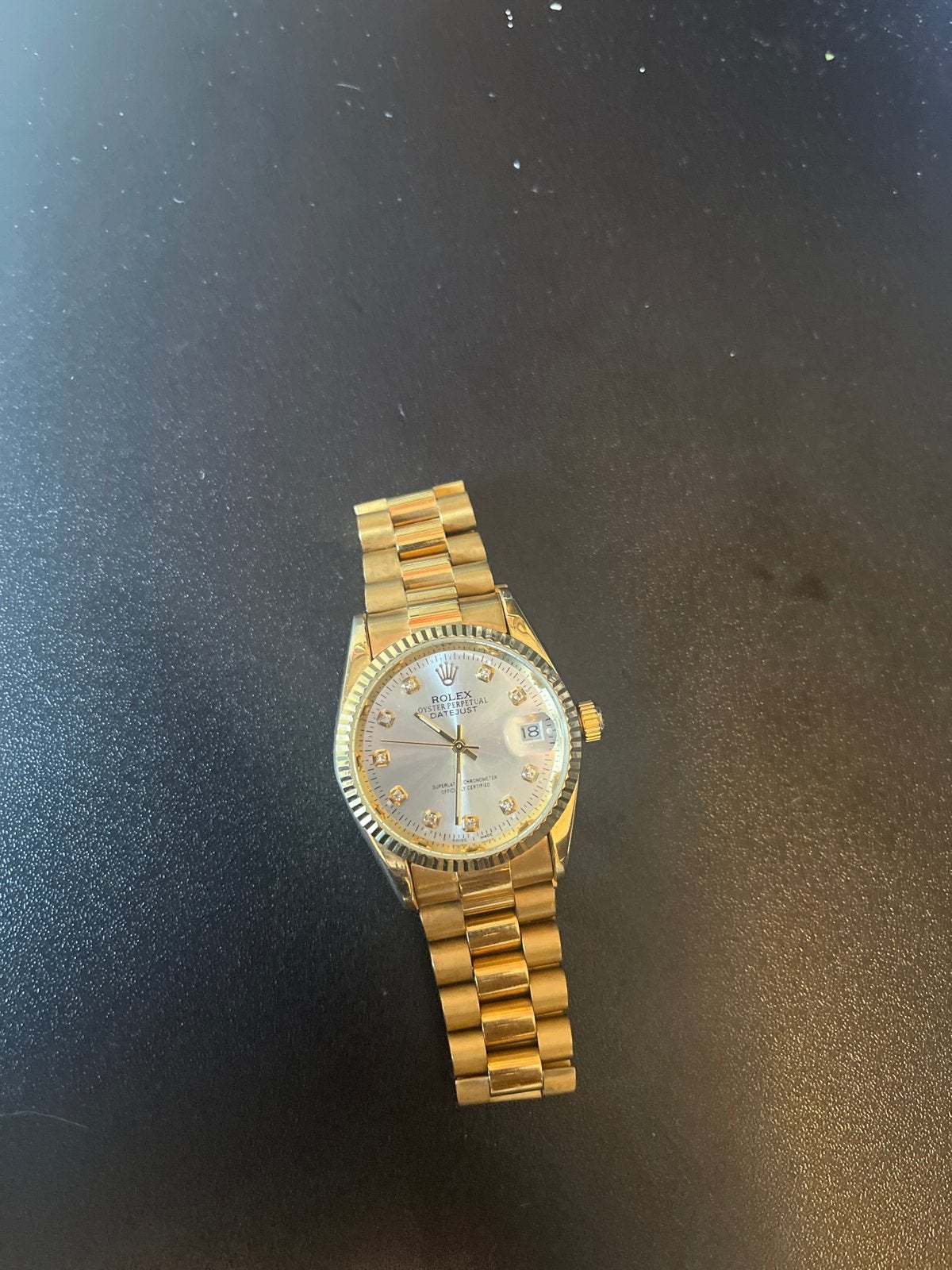 Neppe Gouden Rolex Datejust horloge met Diamanten, Ophalen, Rolex, Polshorloge, Zo goed als nieuw