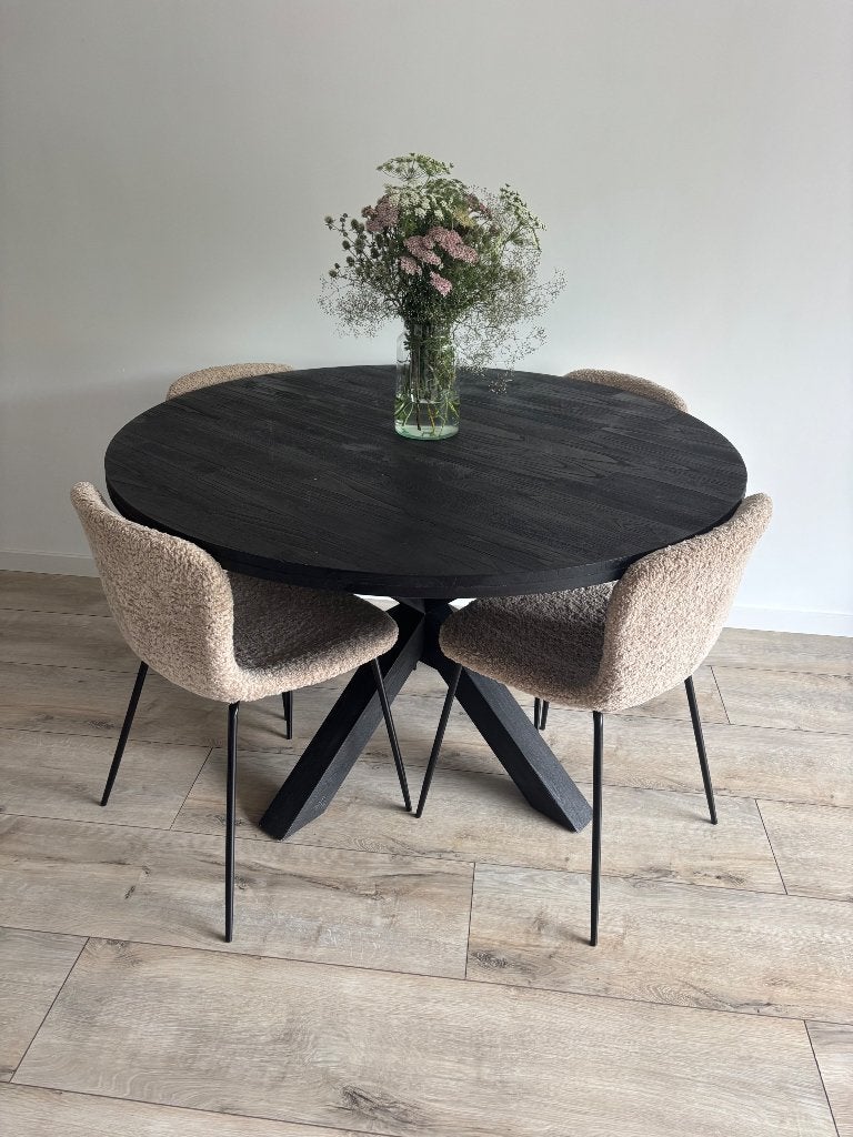 Eettafel rond, Huis en Inrichting, Tafels | Eettafels, Ophalen, Rond, Zo goed als nieuw, Modern