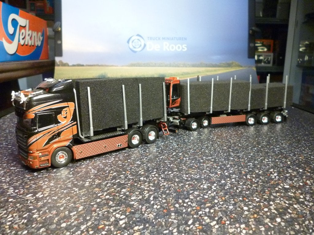 Tekno Scania bomenauto Timmerline met certificaat, Ophalen of Verzenden, Nieuw, Bus of Vrachtwagen, Tekno