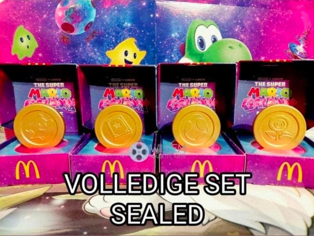 Unieke set McDonalds Super Mario Galaxy munten - nieuw, Verzamelen, Speelgoed, Ophalen of Verzenden