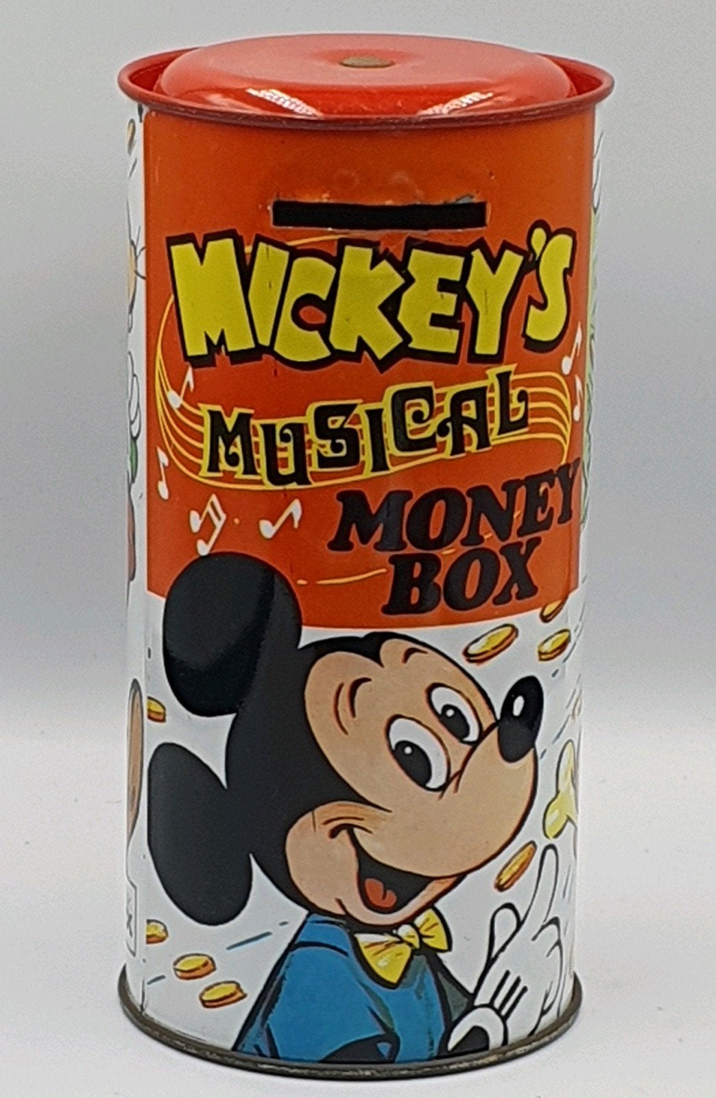 Vintage Mickey's Musical Money Box Spaarpot Disney, Ophalen of Verzenden, Mickey Mouse, Gebruikt, Overige typen