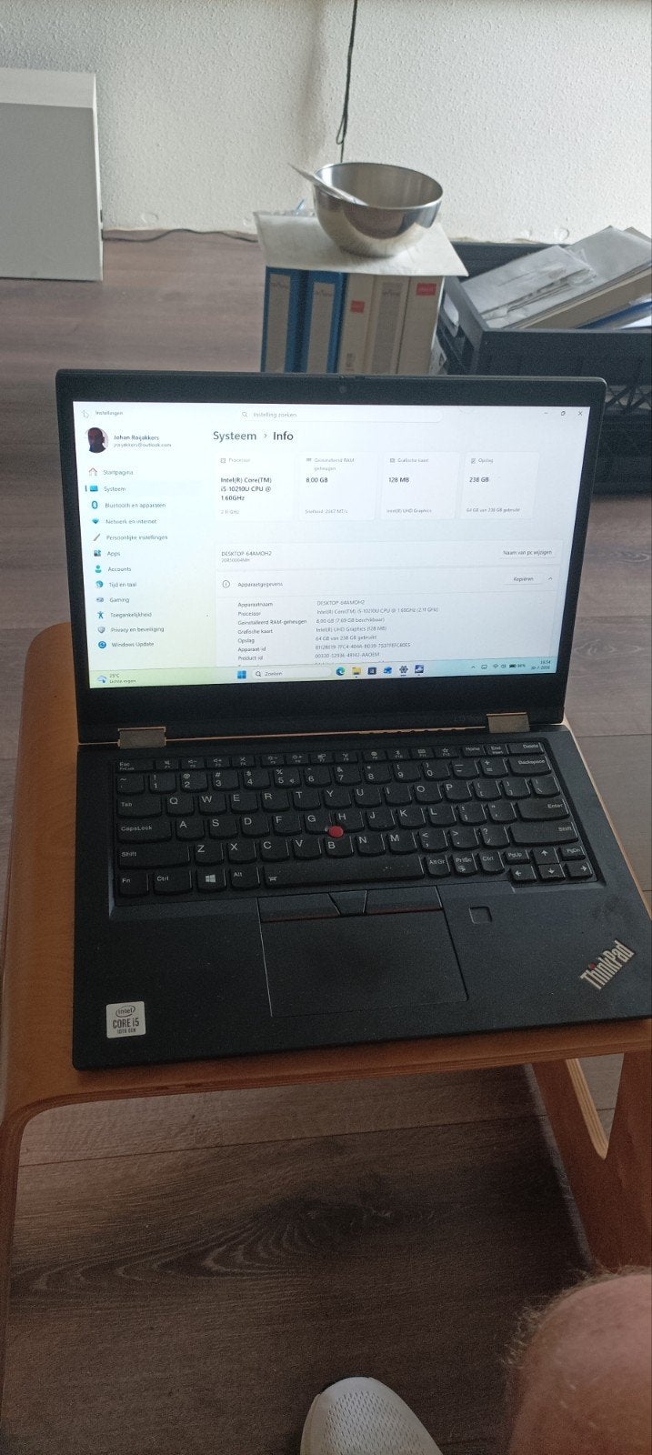 Lenovo ThinkPad L13 Yoga i5 10e Gen 8GB RAM 238GB SSD, Gebruikt, Qwerty, 8 GB, 13 inch
