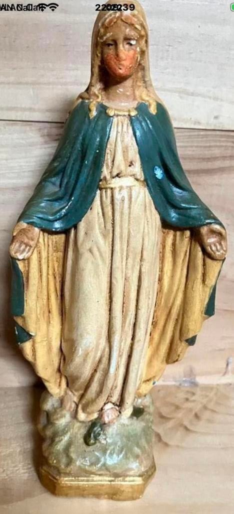 Maria , antiek beeldje.. 22 cm hoog, Ophalen of Verzenden