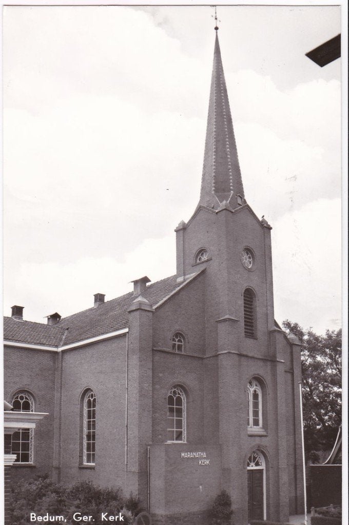 Bedum (Gr) Ger. kerk,, Verzamelen, Ansichtkaarten | Nederland, Ophalen, 1960 tot 1980, Ongelopen, Groningen