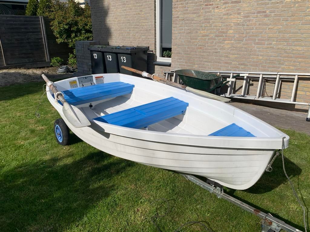 Walker Bay Dinghy 8ft met trailer, peddels en stootboeien, Ophalen, Gebruikt, Overige materialen, Met roeispanen of peddels