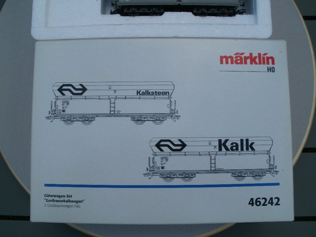 Marklin Ho groot volume kalkwagons van de NS no 46242+ovp., Wisselstroom, Wagon, Ophalen of Verzenden, Märklin