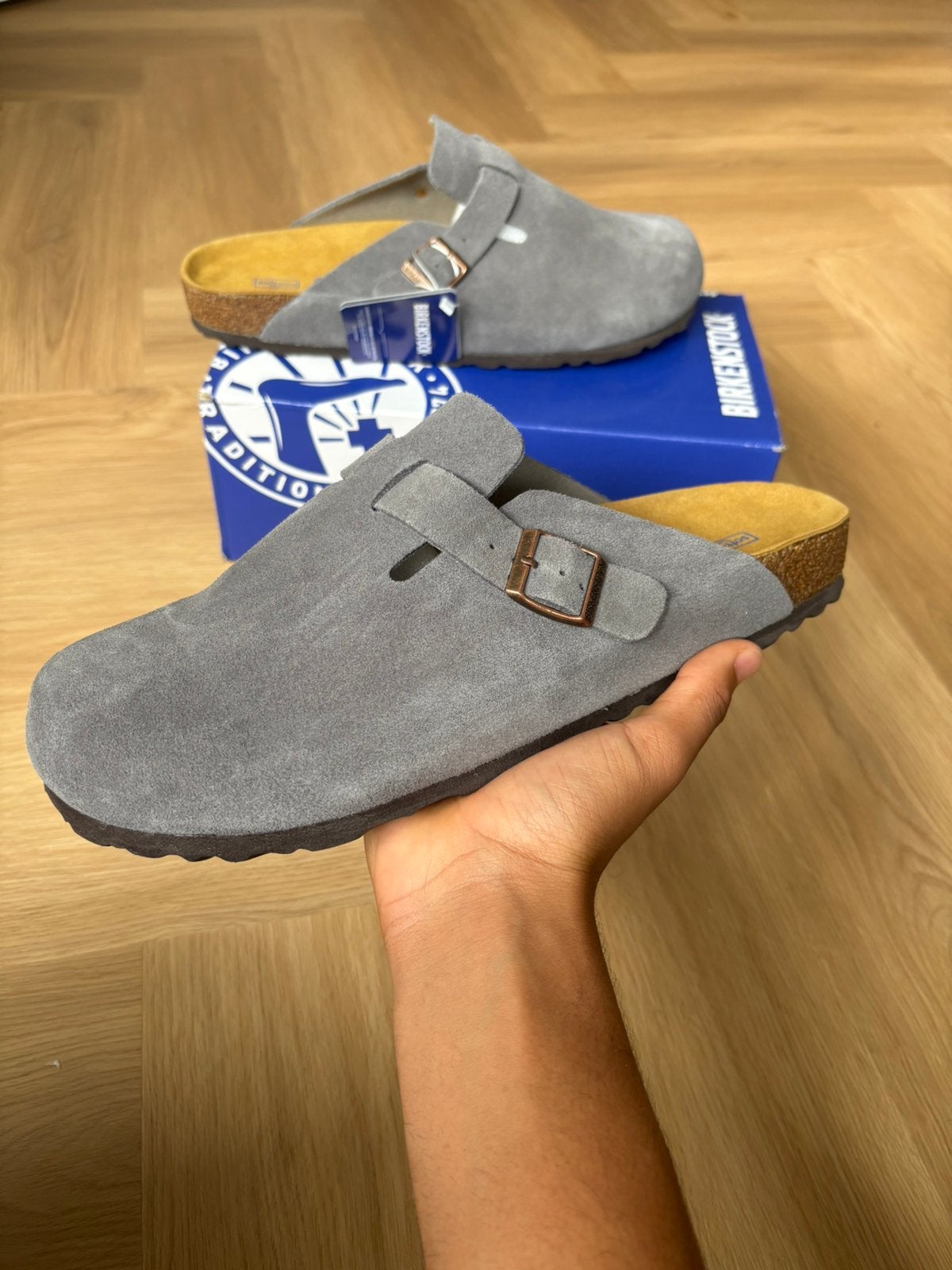Birkenstock Boston donkergrijs – Maat 42 & 45, Verzenden, Nieuw, Overige kleuren
