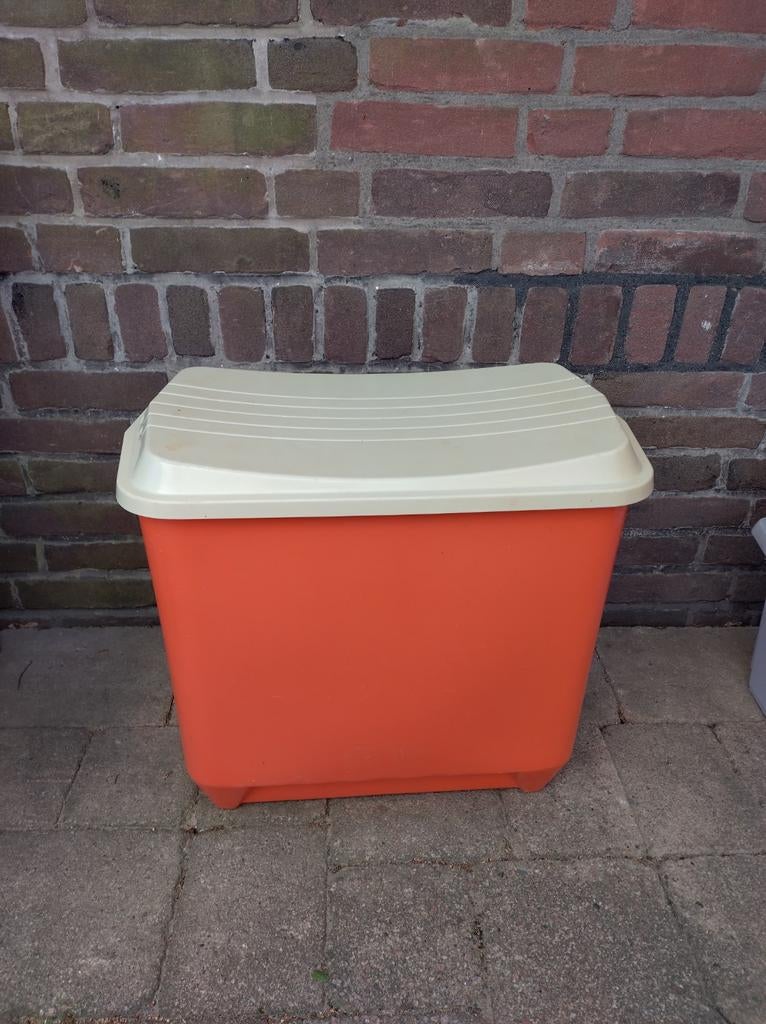 Te koop mooie oranje retro wasmand, jaren '70, Ophalen, Gebruikt, Overige typen