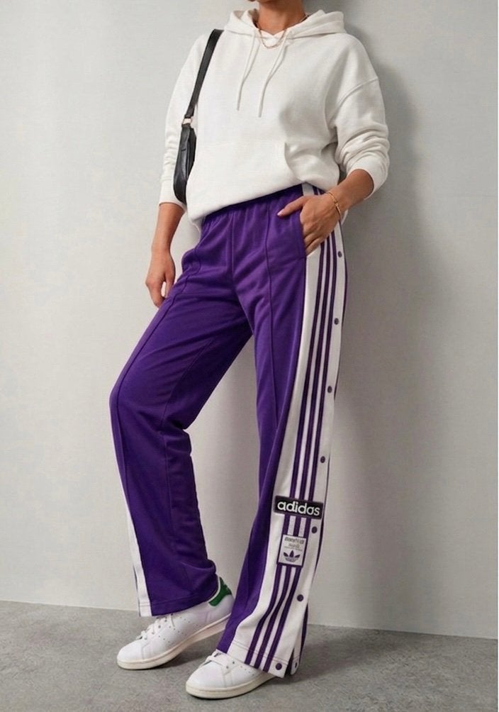 Adidas Adibreak Broek - Paars met Witte Strepen Maat S, Maat 38/40 (M), Paars, Ophalen of Verzenden, Zo goed als nieuw